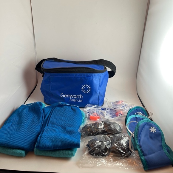 Airplane Travel Essentials - Socks, Earplugs, Earphone’s with Bag set of 14 - Picture 1 of 14